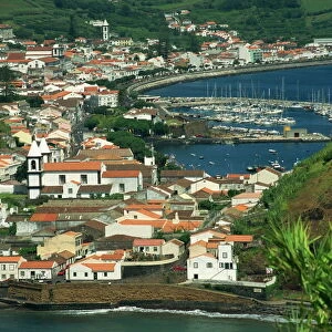 View from Monte de Guia of Horta, Faial, Azores, Portugal, Atlantic, Europe