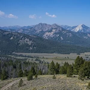 View over the Sawtooth National Forest north of Sun Valley, Idaho, United States of America, North America