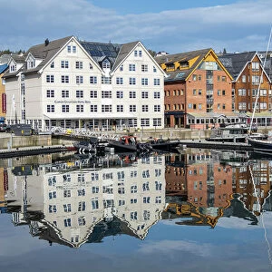 A view of the water front in the city of Tromso, located 217 miles north of the Arctic Circle, Norway