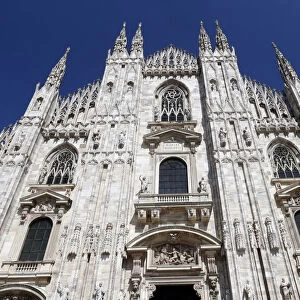 The west facade of the Duomo, the Gothic style cathedral dedicated to St