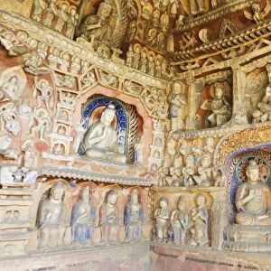 Yungang Caves cut during the Northern Wei Dynasty, dating from 460 AD, UNESCO World Heritage Site near Datong, Shanxi province
