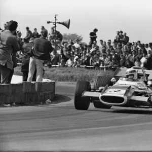 Jackie Stewart on his way to victory at 1969 British Grand Prix