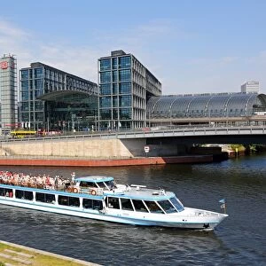 Berlin Hauptbahnhof central station and the River Spree in Berlin, Germany