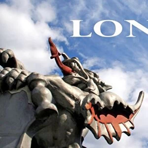 Souvenir of the City of London Dragon statue, London, England