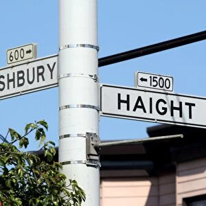 Street sign for Ashbury and Haight streets, San Francisco