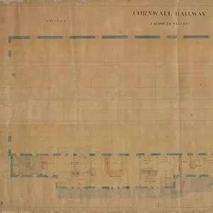 Cornwall Railway - Falmouth Station Contract Drawing No.3 - Plan of Station Building and Engine Shed