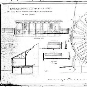 London and North Western Railway - Plan Showing Proposed Conversion of Circular Engine House Camden Station into Goods Warehouse