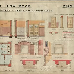 L&YR Low Moor Station - Booking Offices and Waiting Rooms - Details of Urinals, WCs and Fireplaces [1899]