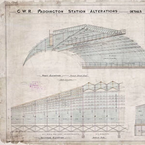 Paddington Station. Great Western Railway. Alterations - Details of New Main Roof