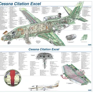 Popular Themes Glass Coaster Collection: Cessna Cutaway