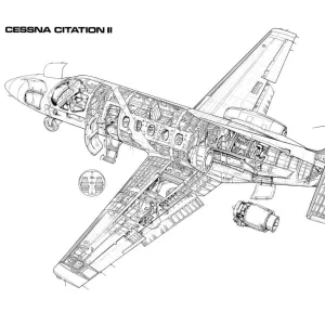 Cessna Citation II Cutaway Drawing