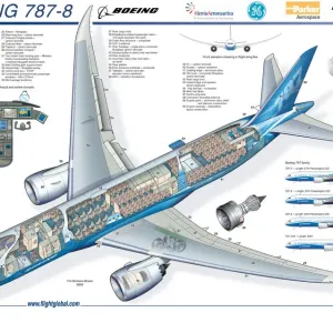Boeing 787-8 Micro Cutaway Poster Print Boeing 787-8 Micro Cutaway Poster Print