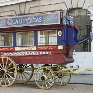 Horse drawn vintage bus, London