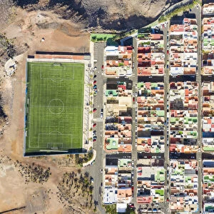 Aerial view of Las Coloradas village, Las Palmas, Gran Canaria, Canary Islands, Spain