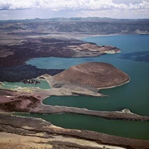 An aerial view of the southern end of Lake Turkana