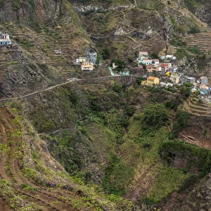 africa, Cape Verde, Santo Antao. The village of Fontainhas on the coastal hike
