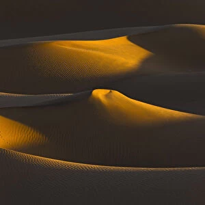 Algeria, Sahara, Last rays of sun on a group of dunes