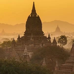 Ancient temple city of Bagan (also Pagan) at sunrise, Myanmar (Burma)