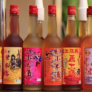 Asia, East Asia, Taiwan; bottles of traditional rice and fruit liqueur