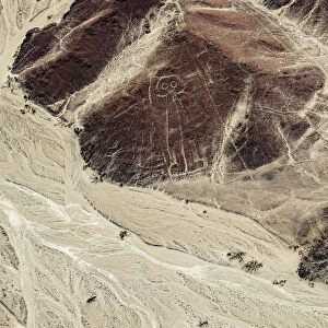 The Astronaut Geoglyph, aerial view, Nazca, Ica Region, Peru