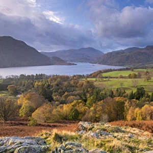 Autumnal view towards Ullswater in the Lake District National Park, Cumbria, England
