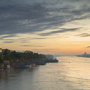 Ben Tre River at dawn, Ben Tre, Mekong Delta, Vietnam