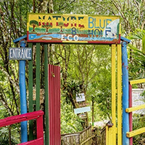 Blue Hole near Ocho Rios, entrance gate, Saint Ann Parish, Jamaica