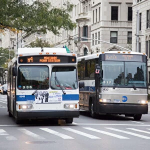 Buses on Madison Avenue, Manhattan, New York City, USA