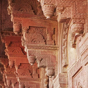 Carvings on Birbal Bhavan, Fatehpur Sikri (UNESCO World Heritage Site), Uttar Pradesh