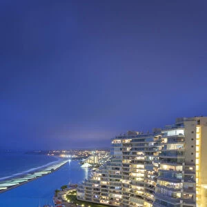 Chile, Algarrobo, San Alfonso del Mar, Worlds largest man-made pool, elevated view