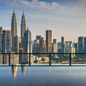 City skyline with infinity pool, Kuala Lumpur, Malaysia