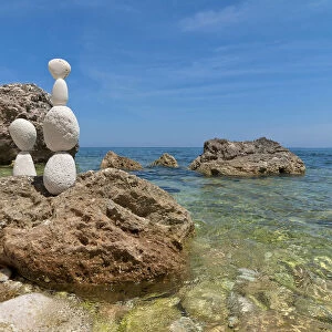 Conero, Marche, Italy. On the beach of Sassi Neri (black Stones)