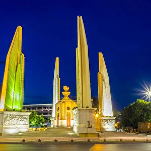 Democaracy Monument at night Bangkok, Thailand