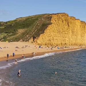 England, Dorset, Bridport, West Bay Beach and Cliffs