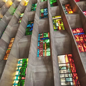 England, Warwickshire, Coventry, New Coventry Cathedral, The Baptistery Window Designed