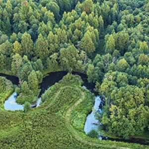 Estonia, Harju county, an aerial view a Pirita river