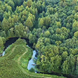 Estonia, Harju county, an aerial view a Pirita river