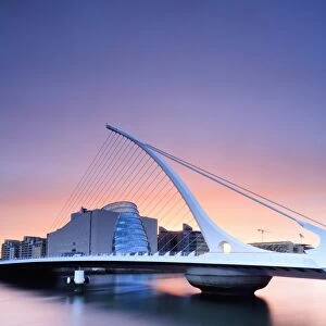 Europe, Dublin, Ireland, Samuel Beckett bridge by night