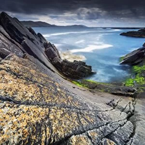 Europe, Ireland, rock formations along Beara peninsula coastline