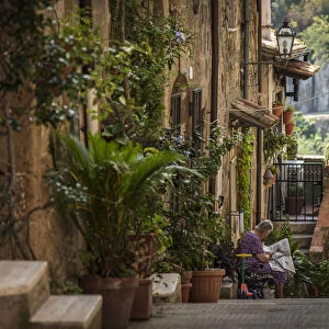europe, italy, Tuscany. Pitigliano. a street scene