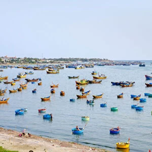 Fishing boats in harbor at Mũi Ne, Phan Thiết, Binh Thuận Province, Vietnam