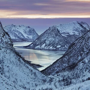 Fjord landscape at Sifjord on Senja - Norway, Troms, Senja, Sifjorden, Sifjord
