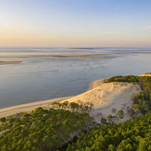 France, Nouvelle-Aquitaine, Gironde, Arcachon, an aerial view of the Dune of Pila