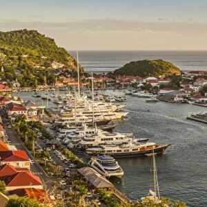 French West Indies, St-Barthelemy, Gustavia, Gustavia Harbor from Fort Gustave