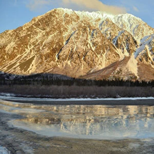 Frozen Nenena River, south of Fairbanks, Alaska Railroad trip from Anchorage to Fairbanks