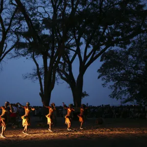 Gisenyi, Rwanda. A Ugandan dance group perfoms at FESPAD pan African dance festival