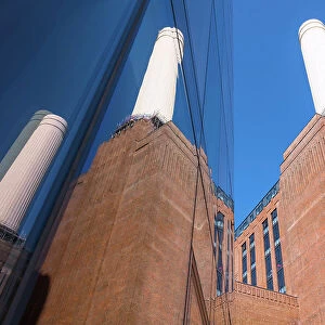 Glass reflection of the Battersea Power Station, London, England