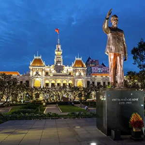 Ho Chi Minh statue & People's Committee of Ho Chi Minh City (City Hall), Ho Chi Minh City (Saigon), Vietnam