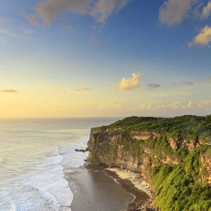 Indonesia, Bali, rugged cliffs at Uluwatu Clifftop temple