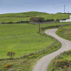 Ireland, County Cork, Beara Peninsula, Ring of Beara, Cahermore, elevated view of